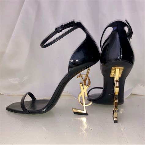 gold and black ysl heels|YSL heel price.